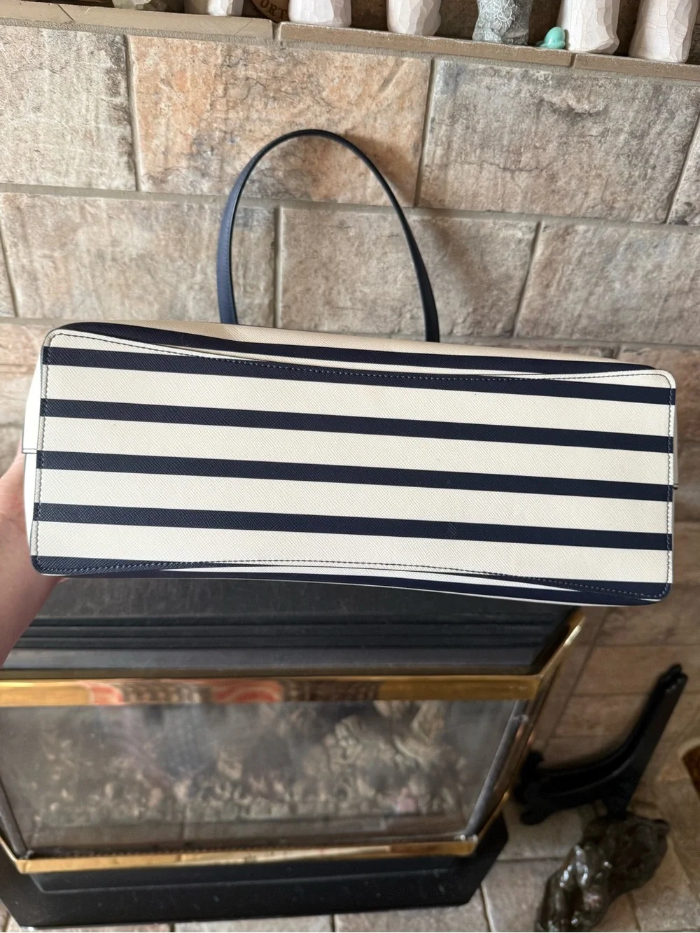 kate spade Navy and White Striped Tote